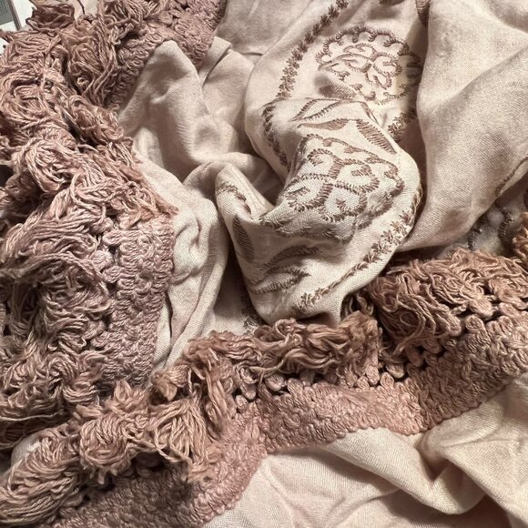 Hayden | M/L | Embroidered Kaftan With Tassels | Dusty Pink Taupe | NWT - Picture 8 of 9